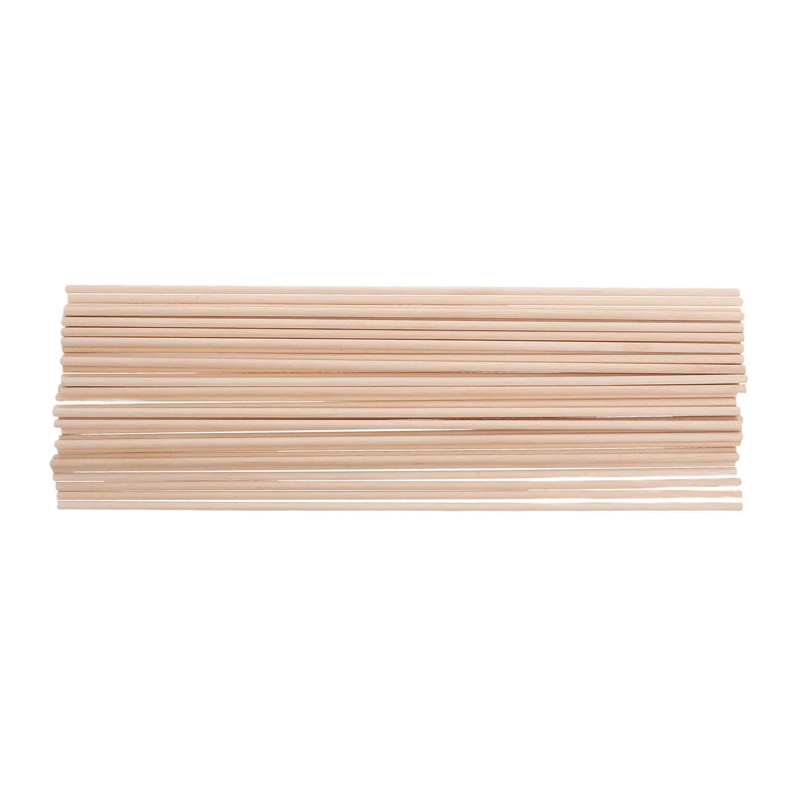 100Pcs Natural Hardwood Round Wooden Dowels Smooth Craft Sticks DIY Cake Doweling Rods Supplies Round Hardwood Stick