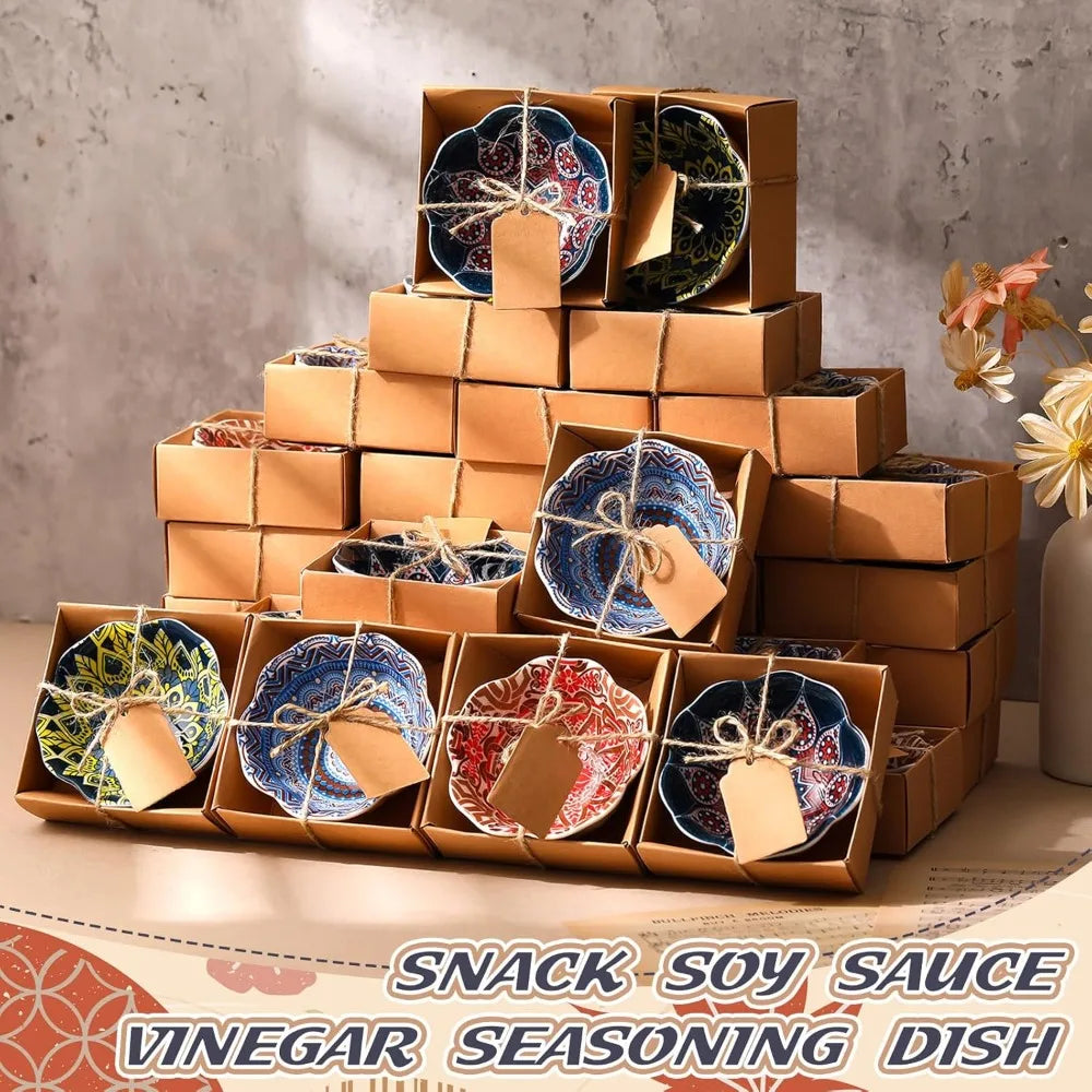 Mexican Wedding Favors for Guests Bulk 3.3 Inches Small Ceramic Bowl Mexican Salsa Bowl Dipping Boho Pottery Dishes for Bridal S