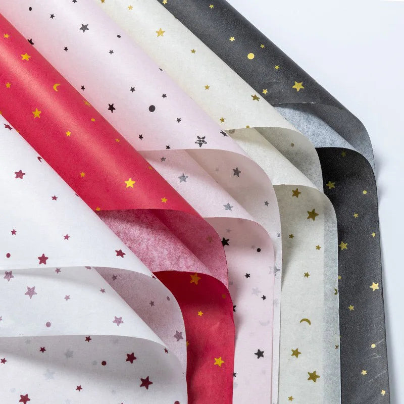 20pcs sheet Cotton Bouquet Flower Wrapping Paper Star Moon Sydney Paper Wrapping Paper Flower Wrapping Paper Cake Baking Gift