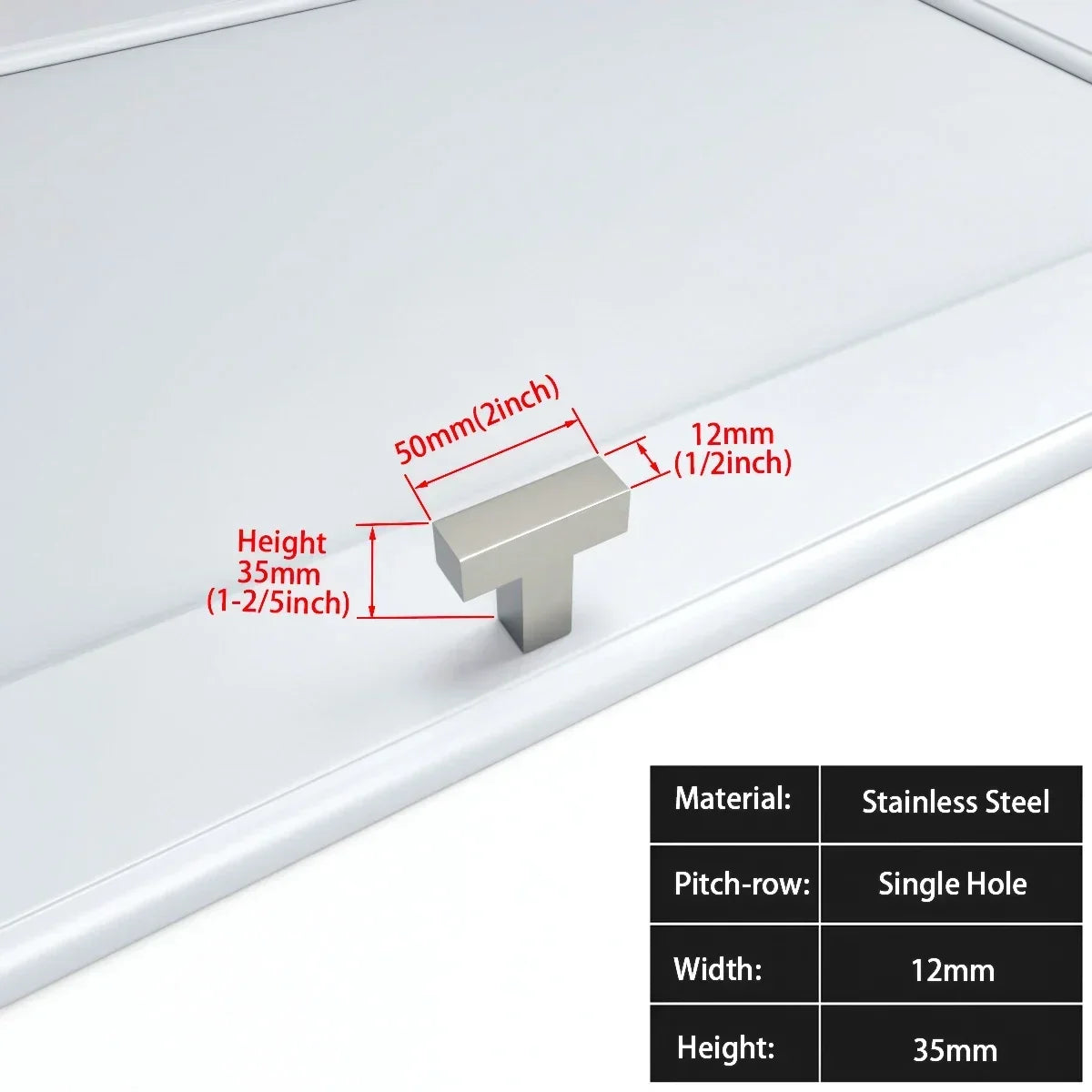 Square Furniture Hardware Black Cabinet Handle Stainless Steel Kitchen Door Knobs Cupboard Wardrobe Drawer Pulls