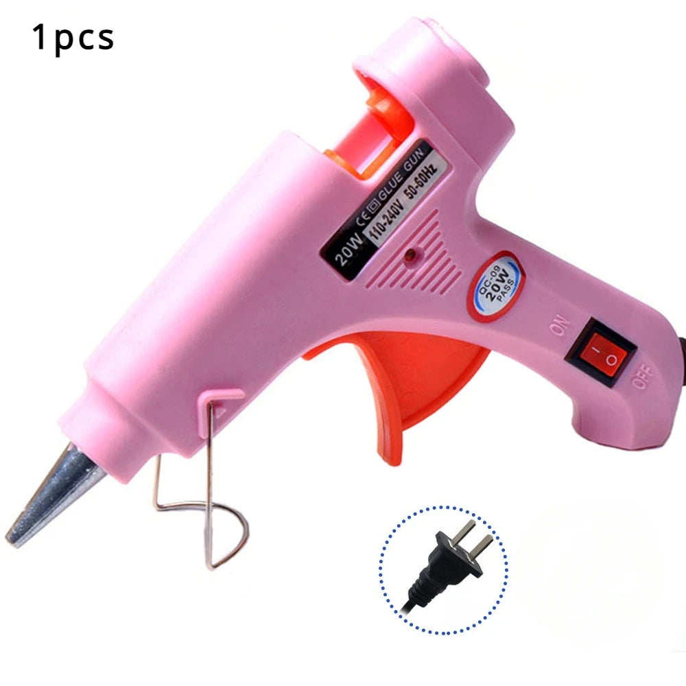 Wired Mini Industrial Hot Glue Gun - High-Temperature Silicone Tool for Home DIY Crafts & Art, Quick-Heating Plug-In Glue Gun