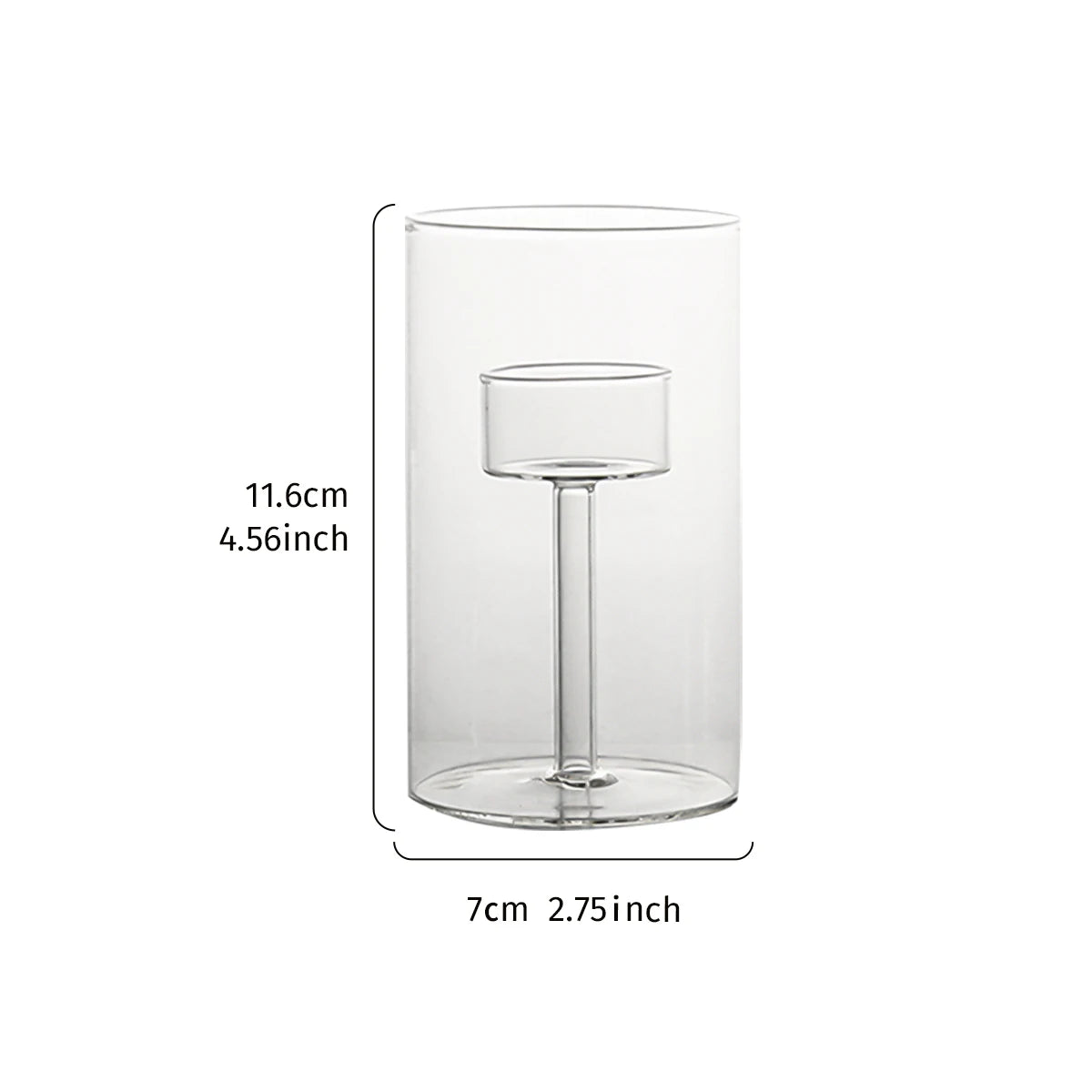 1PC, simple glass candlestick for home decoration. Made of transparent glass. Suitable for wedding and other table decorations.