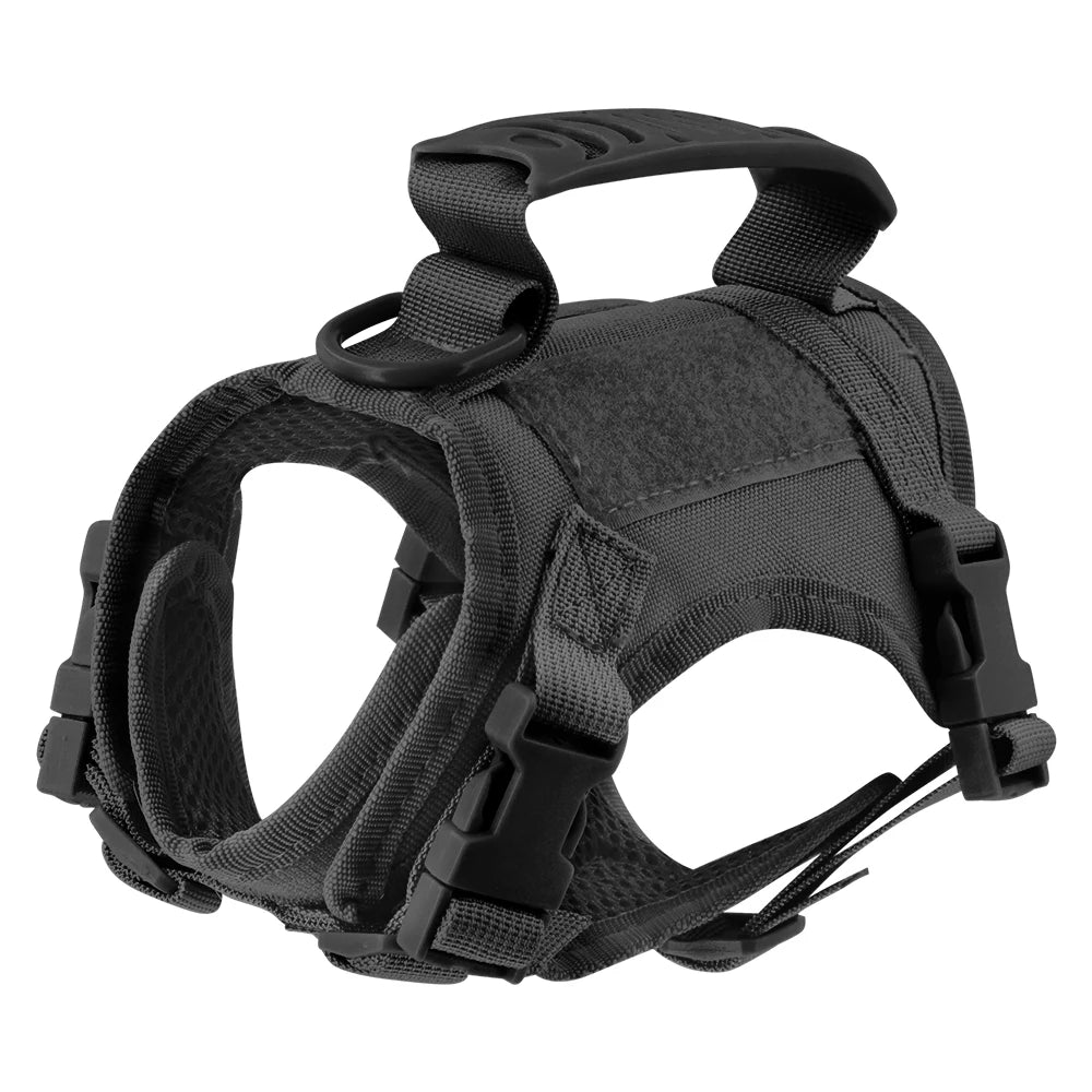 Tactical Cat Harness Leash with 9 Patches Small Dog Puppy Vest Straps with Handle Harnesses Training Adjustable Pet Accessories