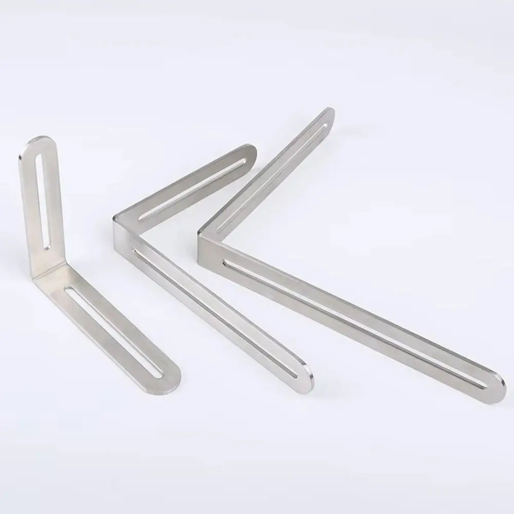 1/2Pcs Stainless Steel Angle Bracket Furniture Fastener 90 Degree Right Angle Corner Brace Joint Silver L Shape