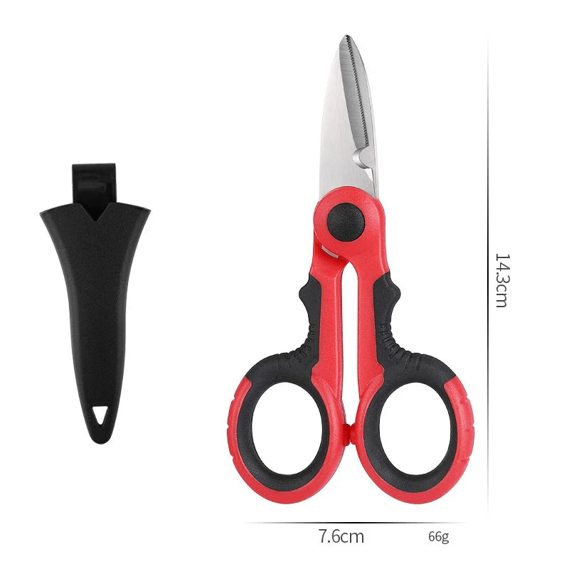 1pcs Stainless Steel Scissors Household Shears Tools Electrician Scissors Stripping Wire Cut Tools For Paper Cable And Fabrics