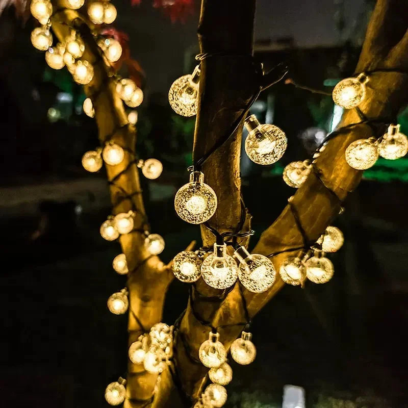 5/7/12m Outdoor LED Crystal Globe Light Solar Fairy Light Solar String Light for Easter Wedding Party Decoration