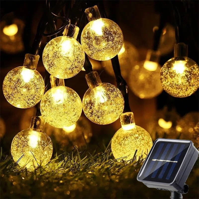 5/7/12m Solar String Light Outdoor LED Crystal Globe Light Solar Fairy Light Garden Light for Christmas Wedding Party Decoration