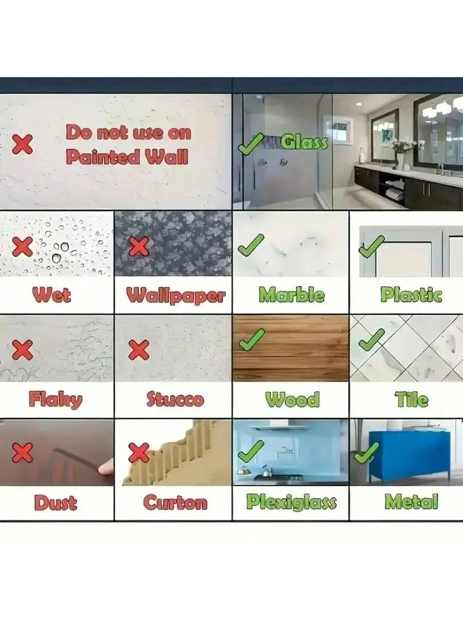 No-Drill Mop Holder: 3 Strong Wall Hooks with Clamp,Space-Saving Storage in Kitchen, Bathroom，hang showerhead/broom/rag