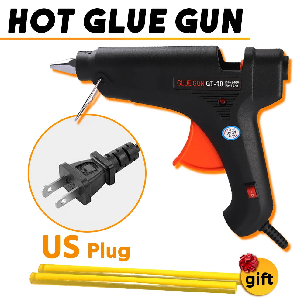 Super PDR 100W Hot Melt Glue Gun Electric Repair Tool Temperature Thermo Kit Household Industrial DIY Craft with 11mm Glue Stick