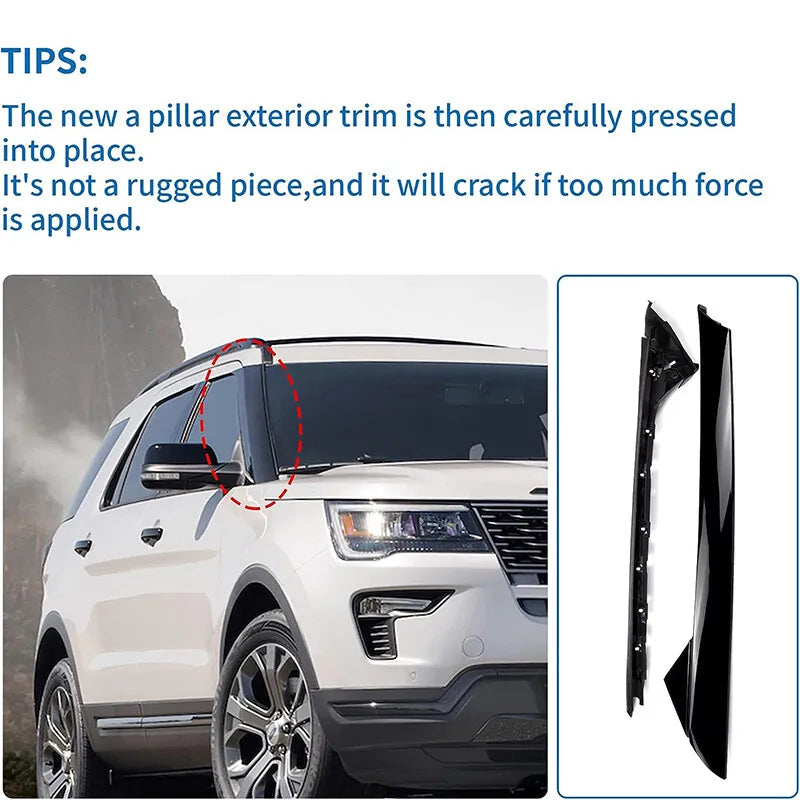 926-451 BB5Z-7803136-AA BB5Z-7803137-AB Passenger Right Side Windshield A-Pillar Molding Trim For 2011-2019 Ford Explorer
