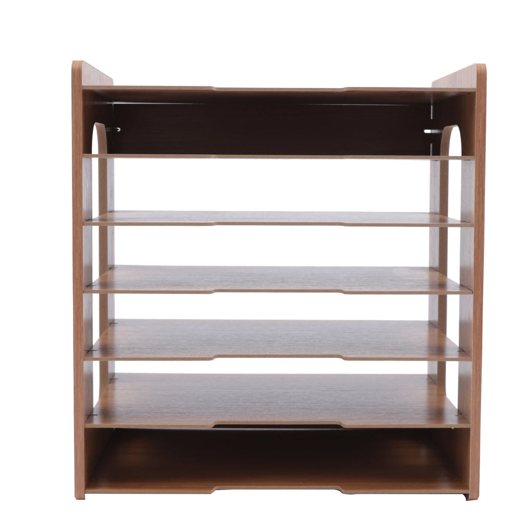 7Tier High-density Board Widen Wood Office Paper Organizer For Desk Desktop File Holder Desk Letter Tray & A4 Paper Sorter