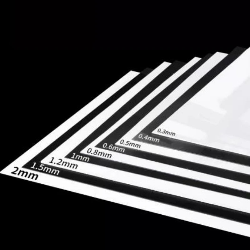 1-30pcs White/Black PVC Plastic Sheet Hard Board Model Making Material Handmade Pad Panel Plate Thickness 0.2mm-1mm