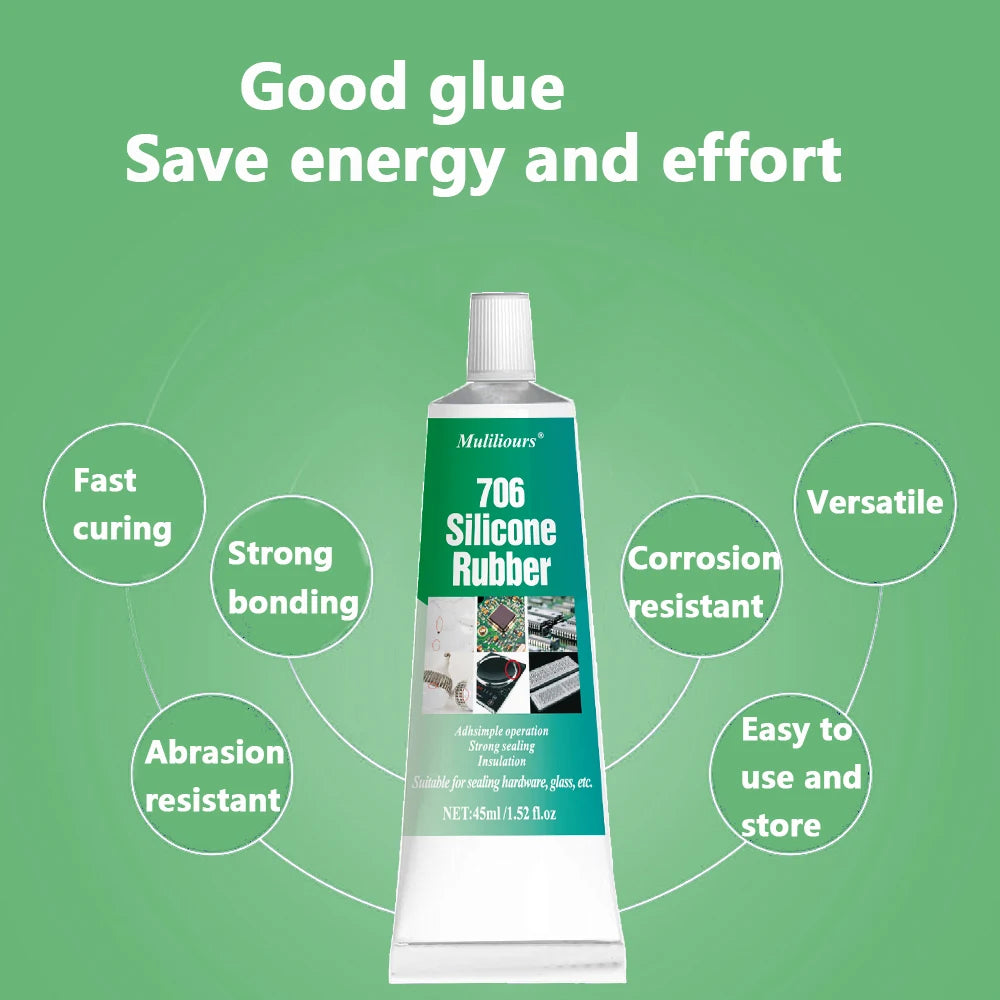706 Soft Adhesive Silicone Rubber High Temperature Resistant Waterproof Sealing Insulation Gel Electronic Components Adhesive