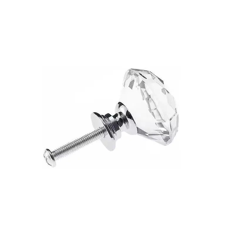 4Pcs/set 30mm Diamond Shape Design Crystal Glass Knobs Cupboard Drawer Pull Kitchen Cabinet Door Wardrobe Handles Hardware