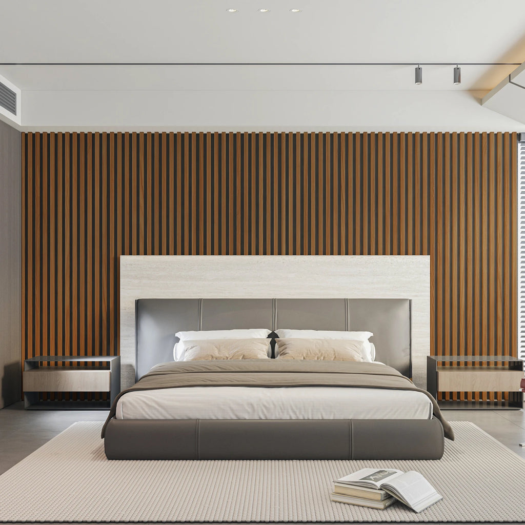 Art3d  4-Panels, Textured Wood-Look 3D Wall & Ceiling Tiles Noise Insulating MDF Grille Design,Acoustic Panels, 24" x 12"