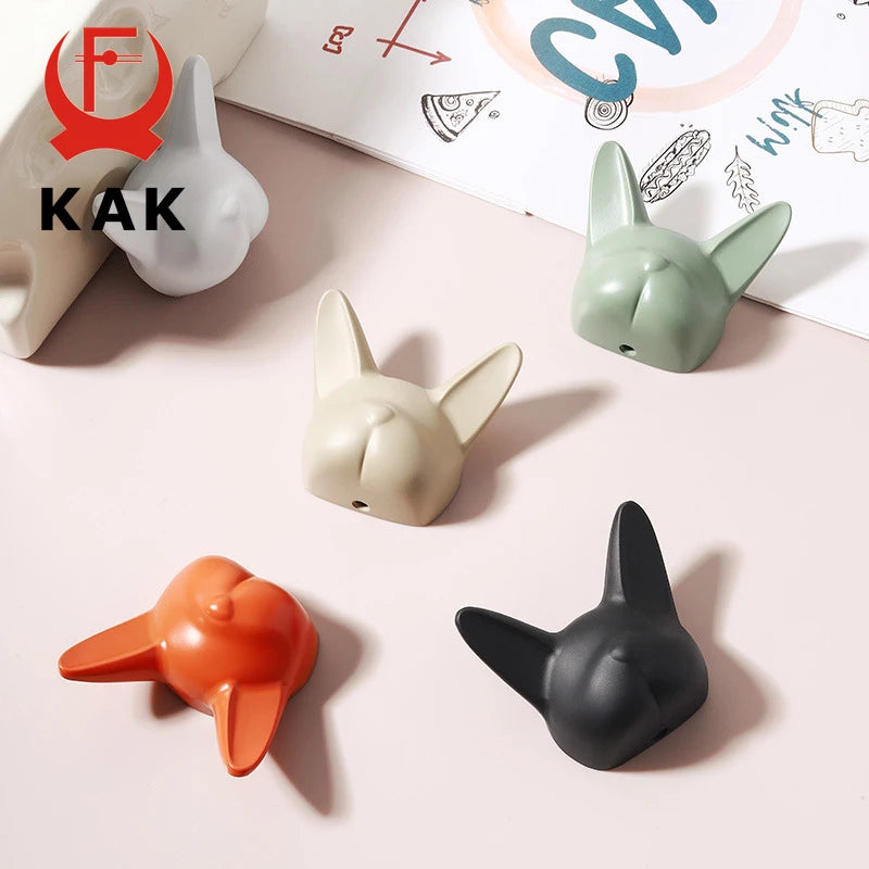 KAK Bulldog Design Wall Hanging Hooks Coat Hook Bag Hat Rack Rackers Zinc Alloy Wall Decorations for Kis Hardware Fittings