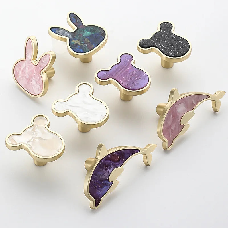 Modern Cupboard Drawer Knobs Wardrobe Furniture Single Hole Door Handle Simple Personality Children's Room Bedside Table Knobs