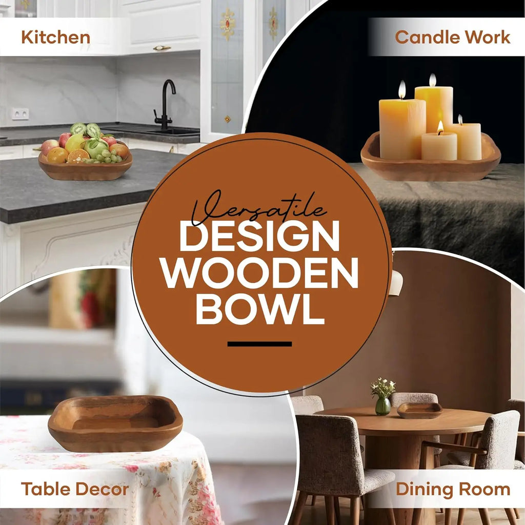 Wooden Dough Bowls for Candle Making (10-Piece Set) | Eco-Friendly Home Decor and Reusable Candle Holders