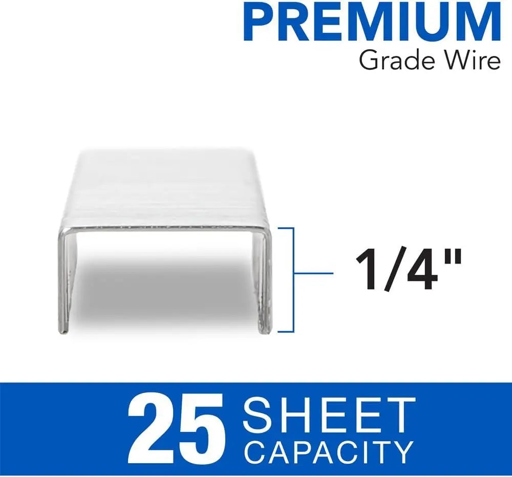 Premium Staples Refill Bundle with Remover, 1/4" Length, 5000 Count for Smooth Desktop Use