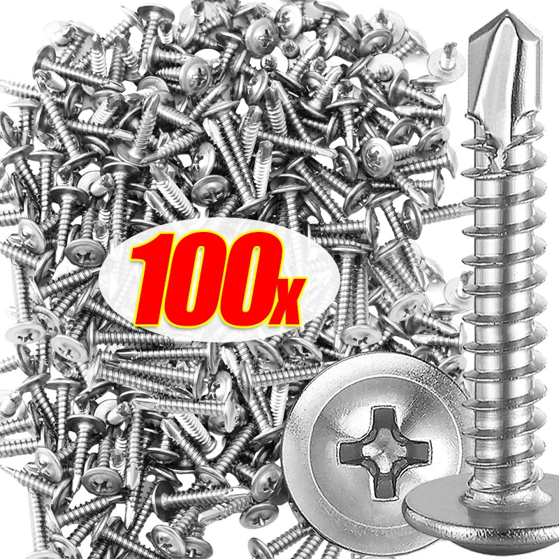 Truss Head Sheet Metal Screws Assortment Kit Stainless Steel Self Tapping Drilling Screw For Metal Wood Thread Phillips Cross
