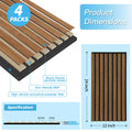 Art3d  4-Panels, Textured Wood-Look 3D Wall & Ceiling Tiles Noise Insulating MDF Grille Design,Acoustic Panels, 24" x 12"
