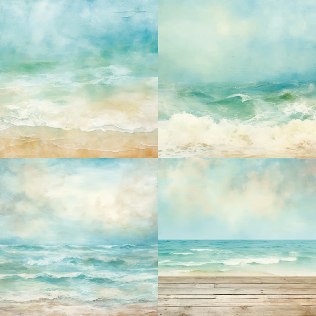 KLJUYP 24 sheets 6"X6" Vintage Sea Wave Scrapbook paper Scrapbooking patterned paper pack DIY craft Background paper