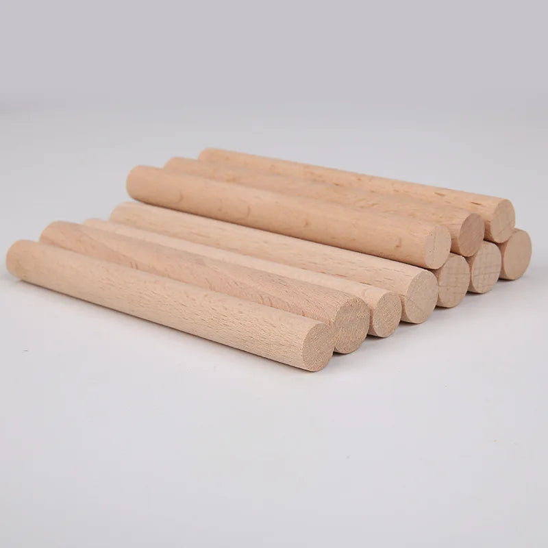 10pcs Wooden Dowel Rods, Unfinished Hardwood Sticks Dowel Rods Wood Sticks for Craft and DIY Macrame Dowel Wooden Poles