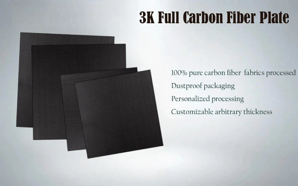 200mm X 300mm 0.5mm 1mm 1.5mm 2mm 3mm 4mm 5mm Carbon Plate Panel Sheets High Composite Hardness Material Carbon Fiber Board