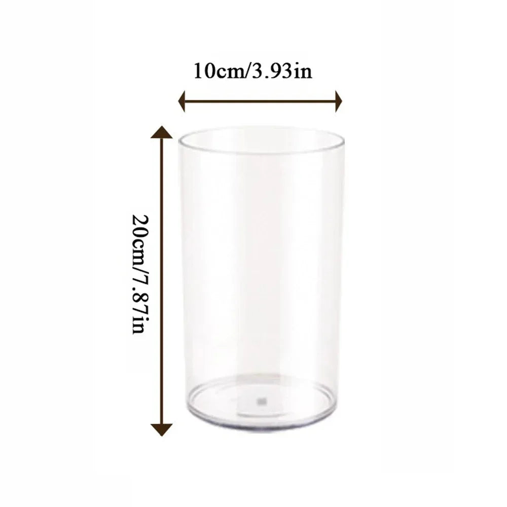 2PCS acrylic cylindrical transparent vase, home decoration, suitable for desks, offices, wedding center decoration