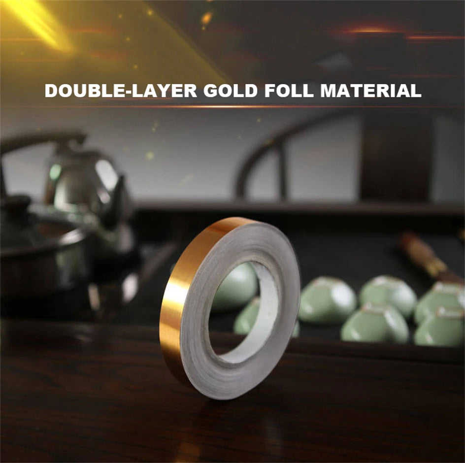 50M Self-Adhesive Tile Beauty Seam Sticker Tape 0.5/1cm Width Waterproof Gold Foil Lines Floor Wall Gap  Decor Seal Strip Tape