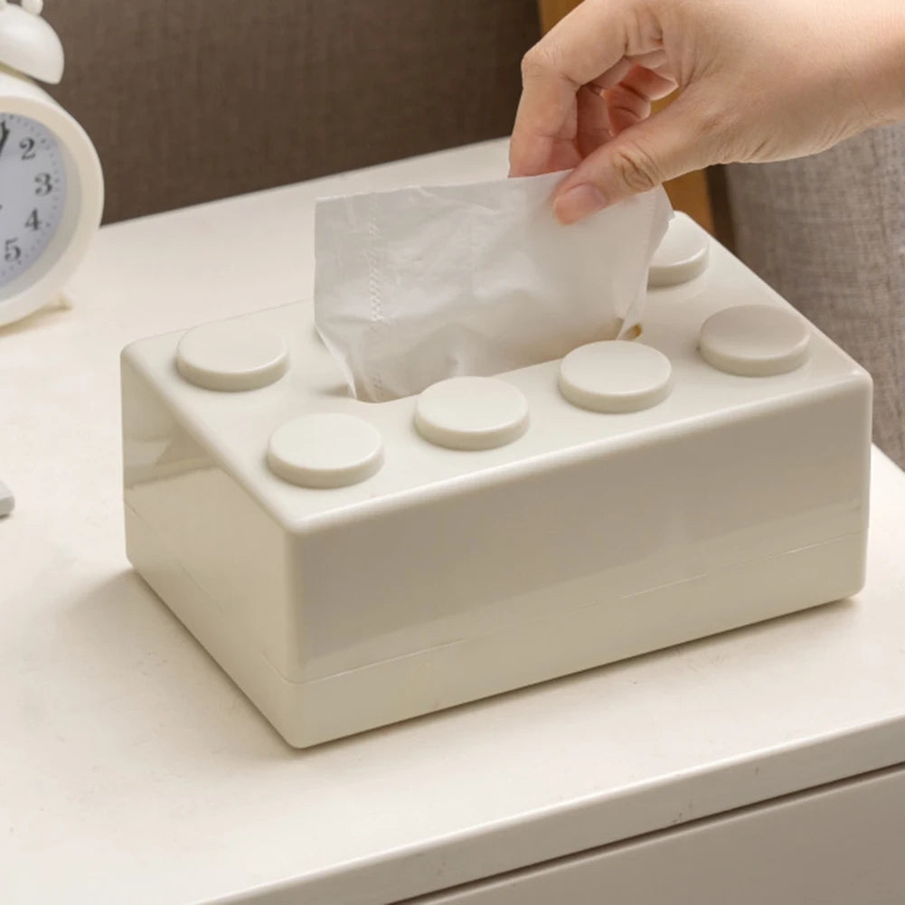 Creative Building Block Paper Towel Holder Cute Napkin Holder Tissue Storage Box for Livingroom Bedroom Bathroom Home Office