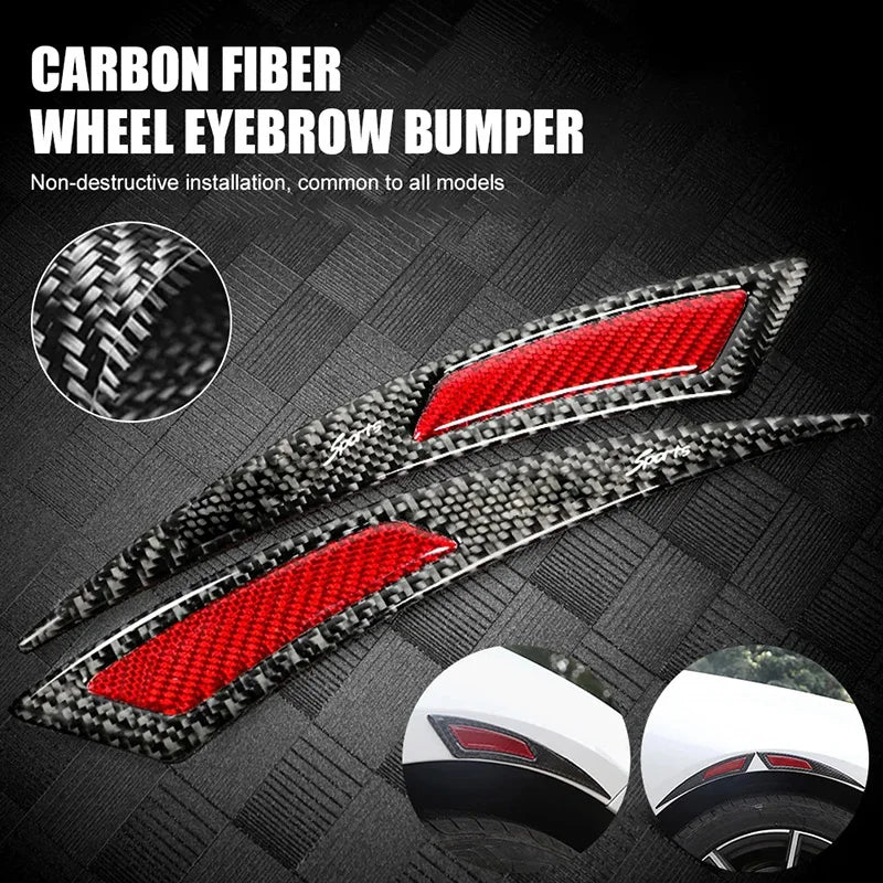 Fender Stripe Car Wheel Eyebrow Protector Lip Wheel-arch Trim Arch Extender Decorative Scratch Proof Carbon Fiber Sticker