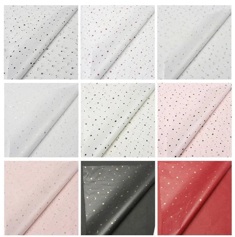 20pcs sheet Cotton Bouquet Flower Wrapping Paper Star Moon Sydney Paper Wrapping Paper Flower Wrapping Paper Cake Baking Gift