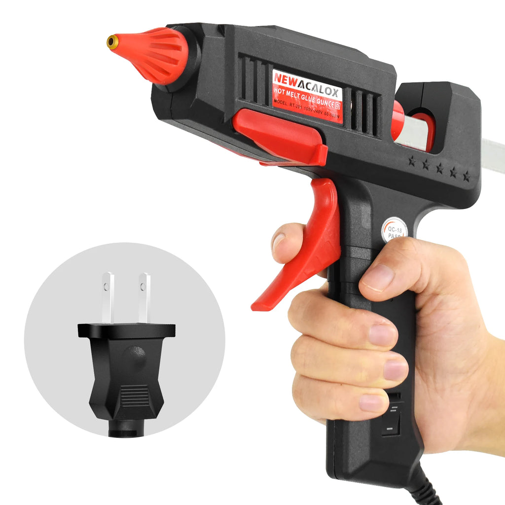 NEWACALOX US 60W 100W DIY Hot Melt Glue Gun Industrial Gluegun 1pc 11mm Glue Gun Sticks Arts DIY Repair Tool