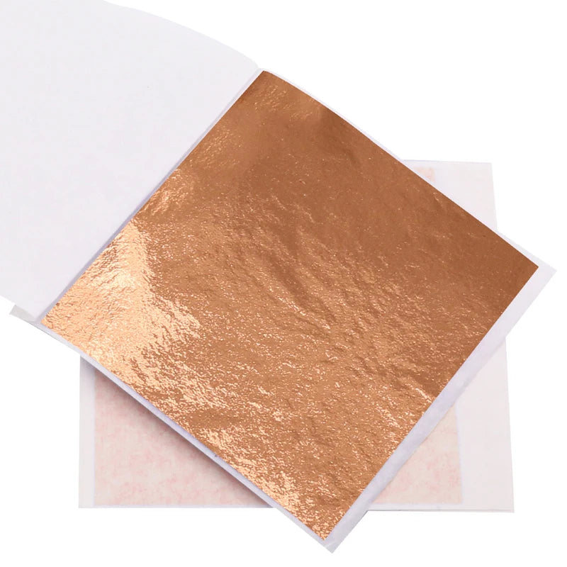 100pcs/10colors sheet  Pink Gold Leaf Imitation Sliver Foil Papers DIY Art Crafts Design packaging material Food decoration