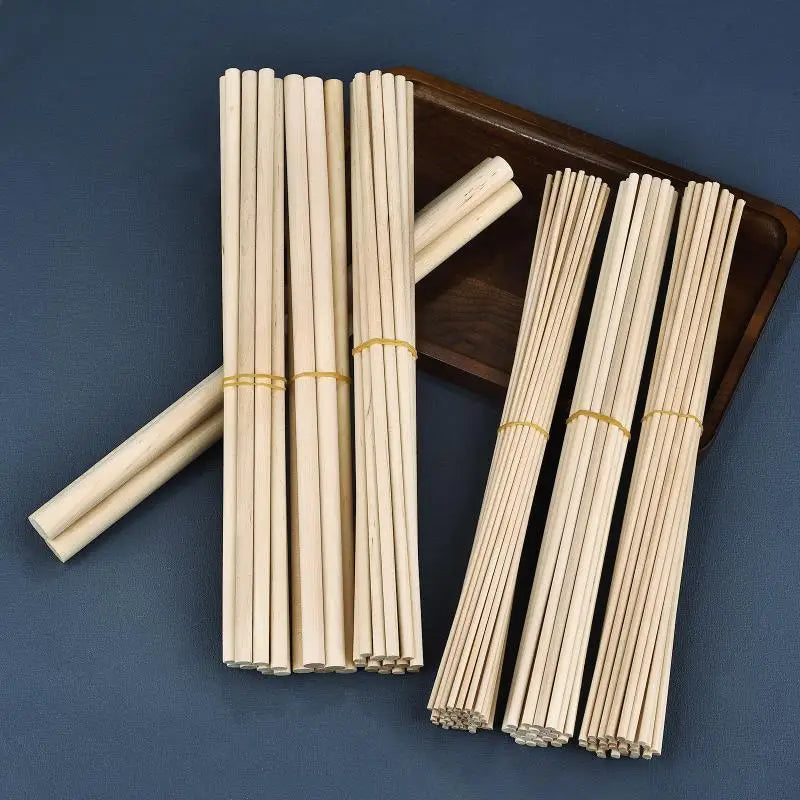 Round Wooden Stick 300mm Long DIY Wood Handmade 3/4/6/8/10/12/14mm Diameter Durable Dowel Building Model Woodworking Tool