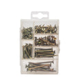 T.K.Excellent 140Pcs Flat Head Phillips Yellow Zinc Wood Screws Assortment Kit Woodworking 6 Sizes