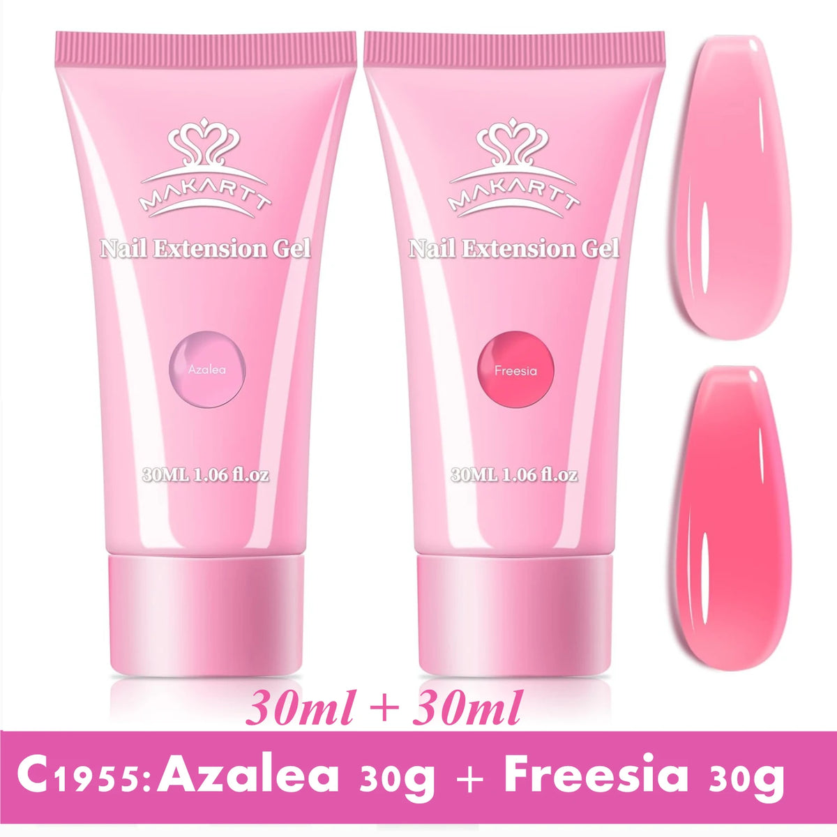 Makartt Poly Nail Extension Gel for Nails ,Clear Pink Builder & Sculting Soak Off Hard Gel for Strong Natural Look for Beginer
