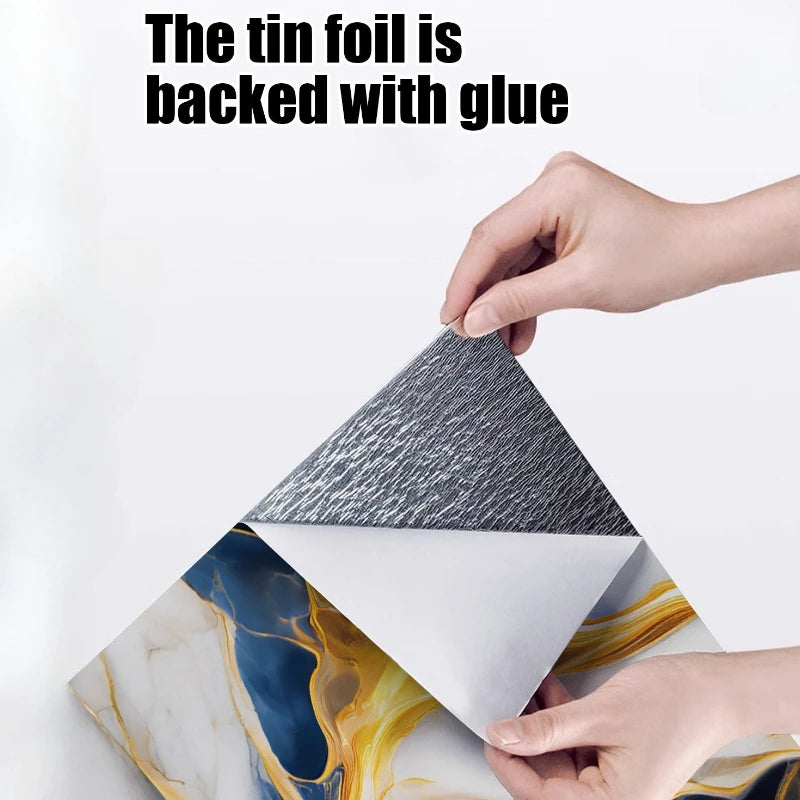 10-40PCS Imitation 3D Marble Wall Sticker Self Adhesive Waterproof Oilproof Wallpaper for Kitchen Tile Wall DIY Home Decoration