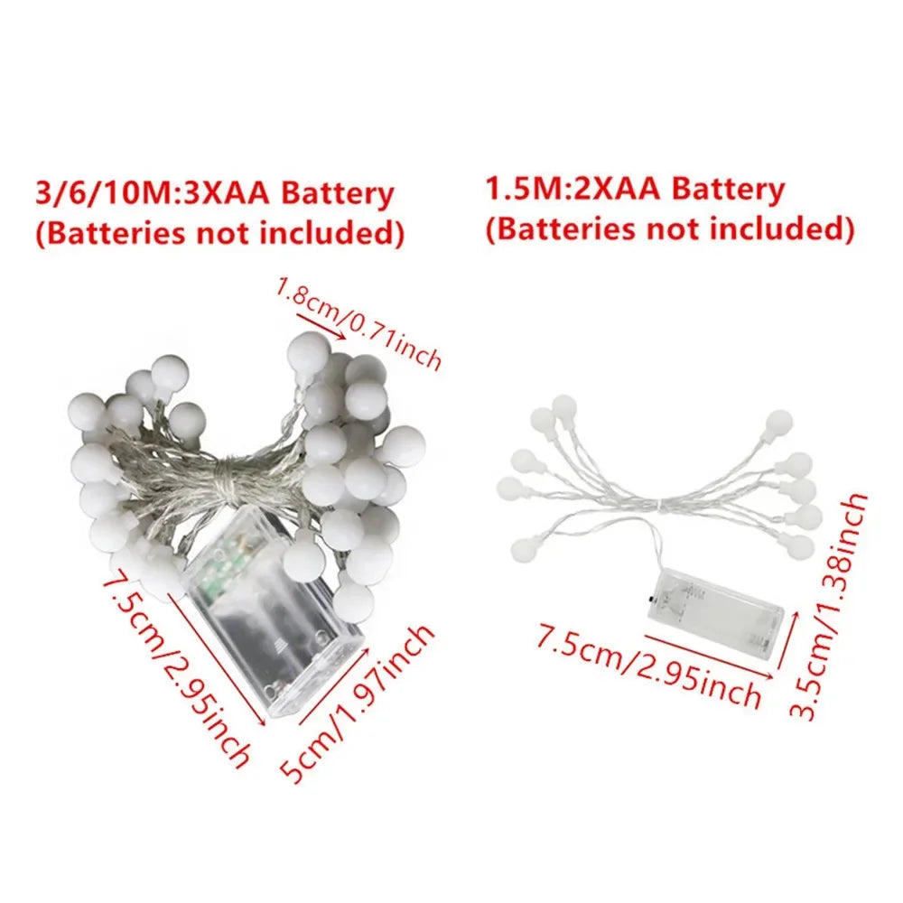 Ball LED String Lights Outdoor Ball Chain Lights Garland Lights Bulb Fairy Lights Party Home Wedding Garden Christmas Decoration