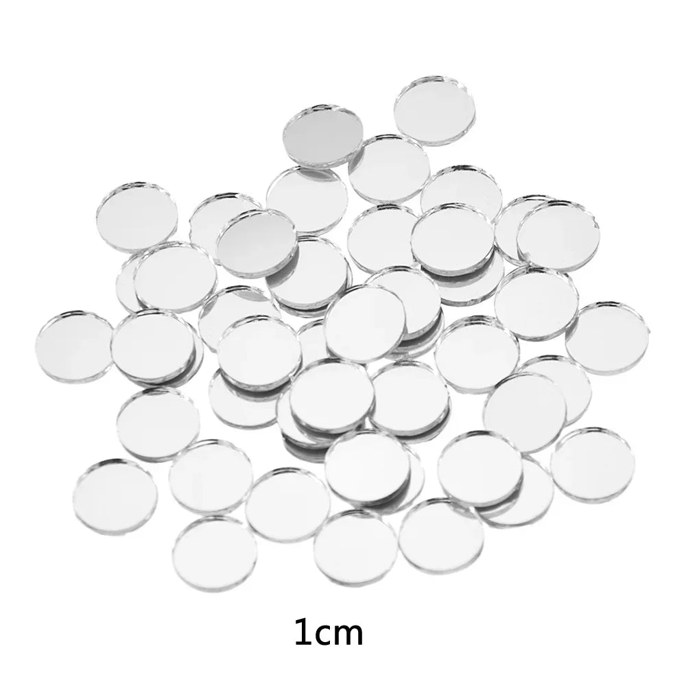 Good DIY 100PCS Glass Mirror Mosaic Tiles Round Square Self Adhesive Stickers Wall Decal Craft Home Decoration Craft Supplies