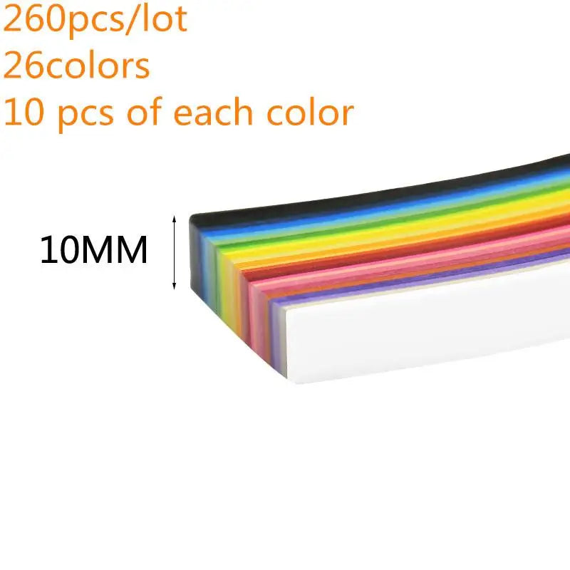 260 Pcs Origami Handmade Children DIY Art Craft Mixed Color Scrapbooking Stripes Quilling Paper Design Tools Color Strips 4 Size