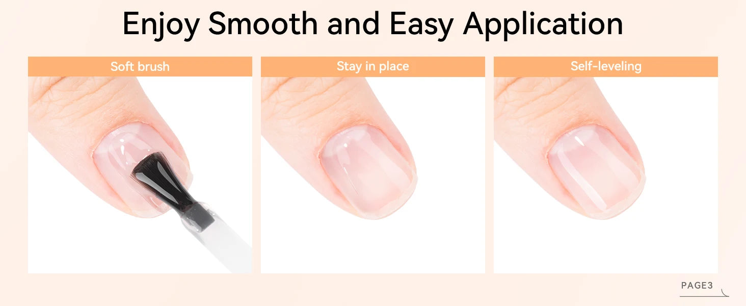 Builder Nail Gel, 7-in-One Clear Builder for Nails, LED Lamp Cured Rubber Base Gel Polish Coat Strengthener Thickening Extension
