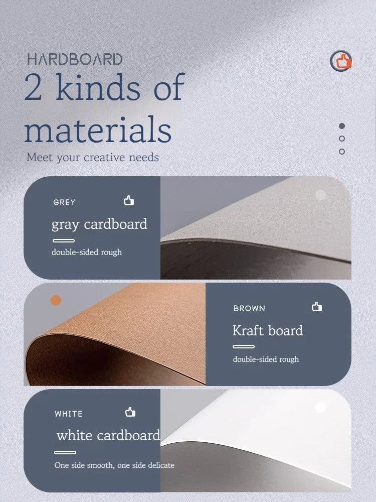 A4/A5 White Thicked Kraft Paper Hard Cardboard Diy Handmake Card Making Craft Paper Chipboard Backing Board 1/1.5/2/2.5-3mm