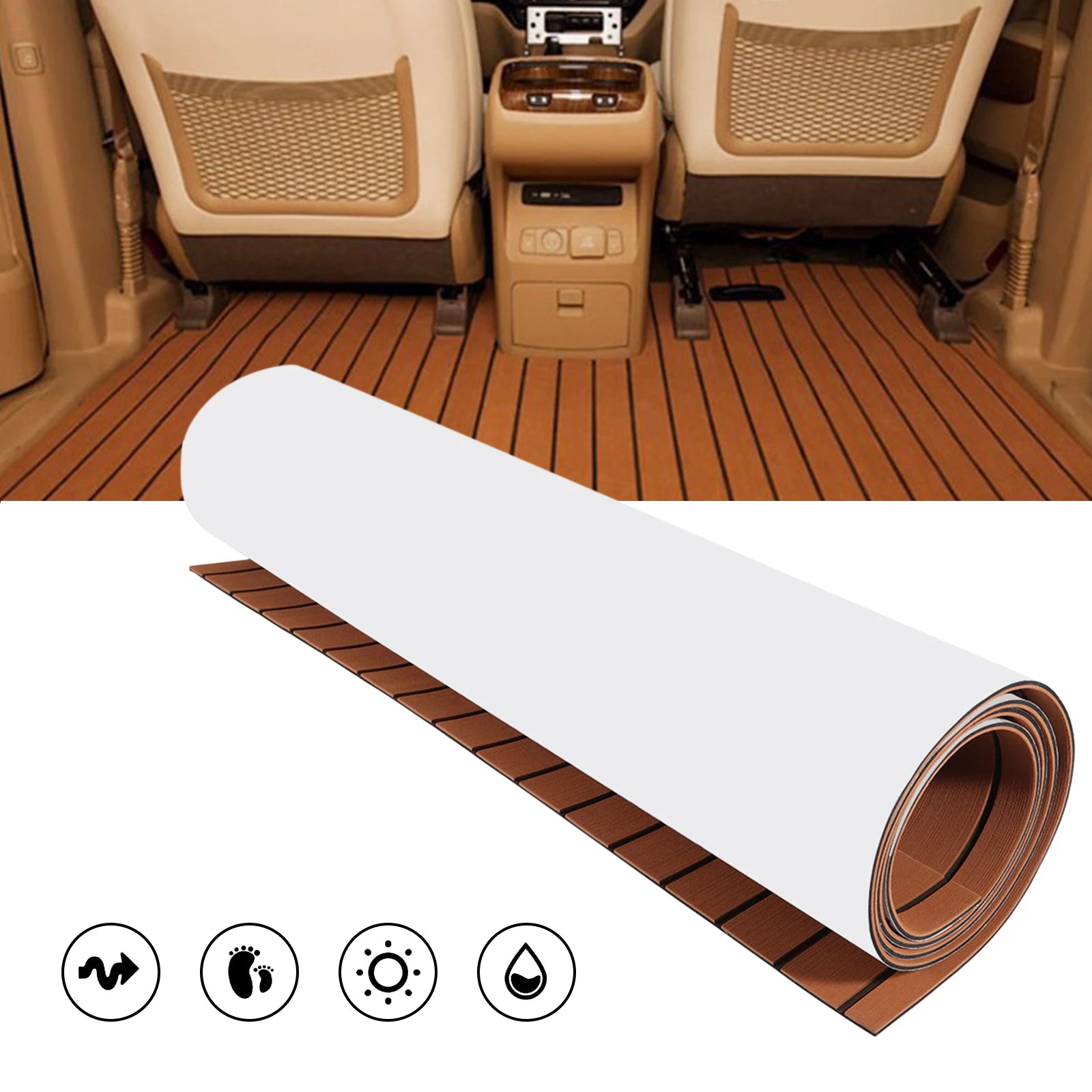 94.5"x 35.4" EVA Anti-slip Mat Foam Boat Decking Sheet Anti-Slip Self-Adhesive Deck Boat Flooring Mat Cuttable