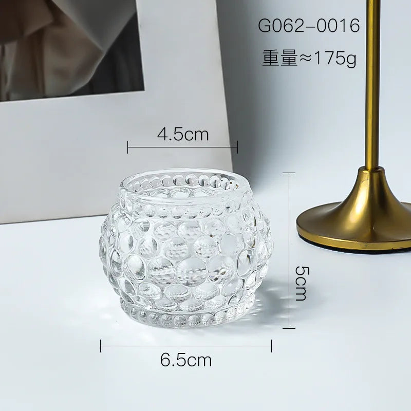 Nordic spherical pumpkin lamp thickened glass candle holder bar candlelight dinner home decorative ornaments craft gifts