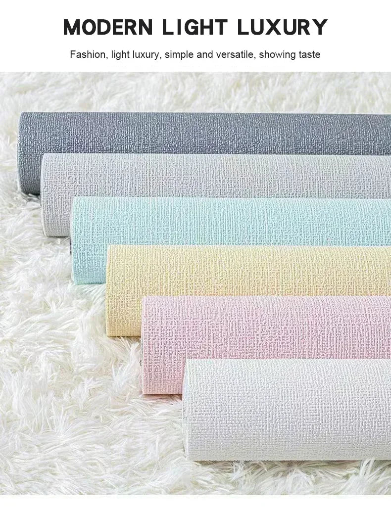 3D Imitation Linen wallpaper Self-adhesive Thickened Background wallpaper Bedroom Renovation Home Decor PVC Foam Wall Sticker
