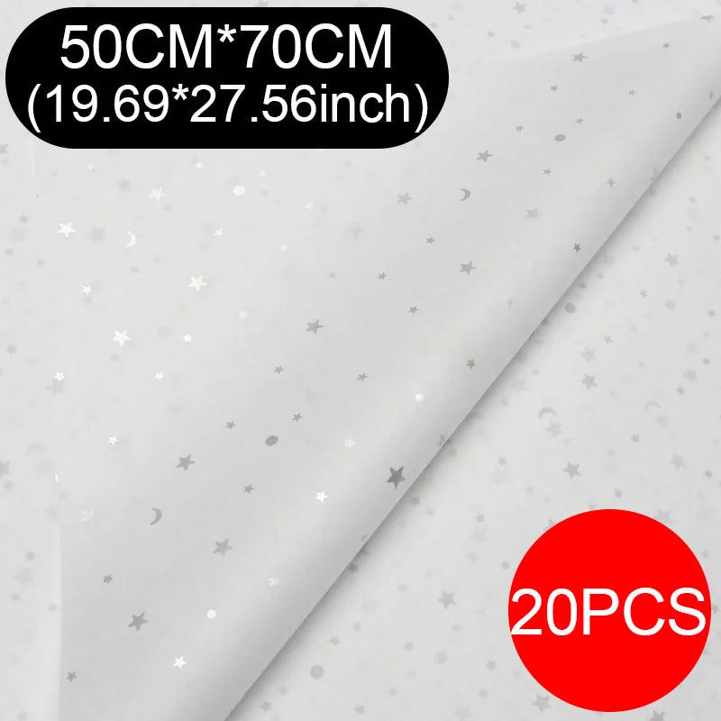20pcs sheet Cotton Bouquet Flower Wrapping Paper Star Moon Sydney Paper Wrapping Paper Flower Wrapping Paper Cake Baking Gift
