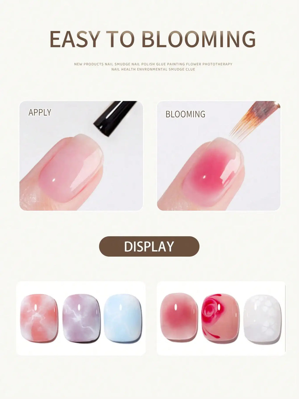 XEIJAYI1Pc 15ml Blooming Glue Gel Nail Polish UV LED Soak Off Top Gel Glossy Sealer Shiny Varnish