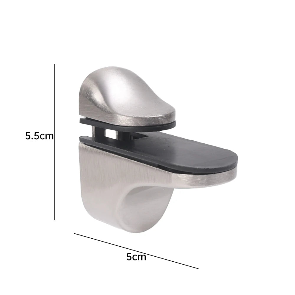 Zinc Alloy Glass Shelf Bracket Wall Mounted Bathroom Support Shelf Brackets Holder Adjustable Wooden Bookshelf Glass Clamps